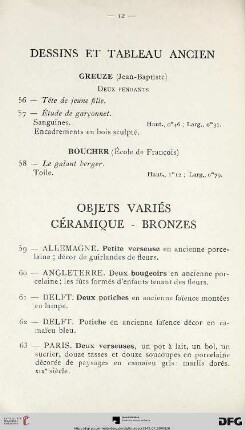 Dessins et Tableau Ancien (Nr. 56-58)