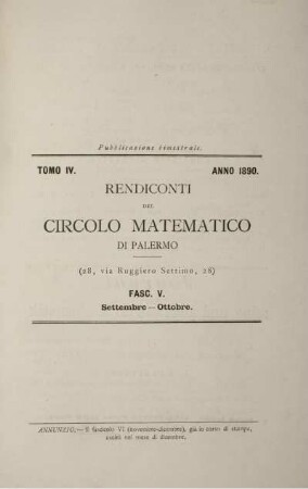 Tomo IV Anno 1890 Settembre - Ottobre.