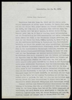 [Brief von Julius Bahle an Otto Selz vom 19. Februar 1938]