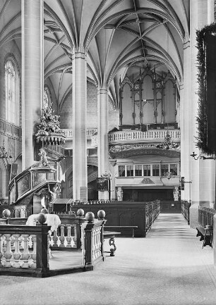 Schneeberg, Stadtkirche : Schneeberg. Stadtkirche Sankt Maria und Sankt Wolfgang (1515/1540). Innenansicht nach Südwesten