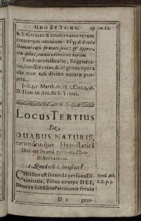 Locus Tertius [ - ] Locus Quartus.