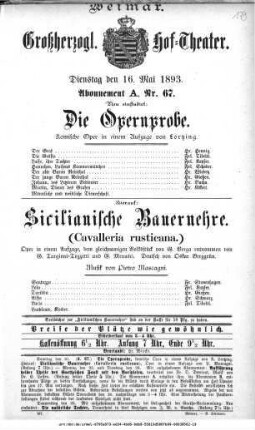Sicilianische Bauernehre (Cavalleria rusticana)