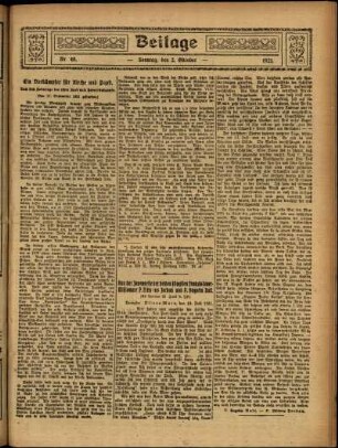 Zweite Ausgabe vom Sonntag, den 02. Oktober 1921.