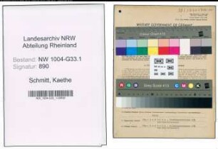 Entnazifizierung Kaethe Schmitt , geb. 10.08.1896 (Lehrerin)