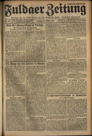 Erste Ausgabe vom Samstag, den 29. Oktober 1927.