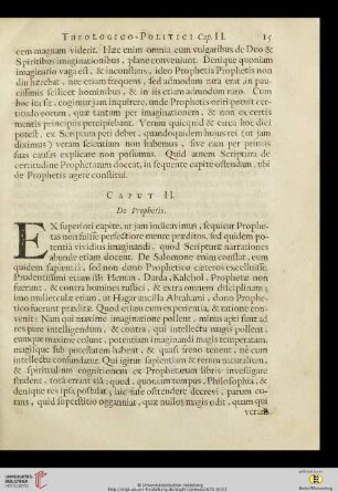 Caput II: De Prophetis