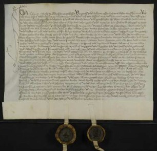 Klaus Abeli, gesessen zu Erbishofen ("Elwerßhouen") [Gde. Pfaffenhofen a. d. Roth/Lkr. Neu-Ulm], überlässt Guardian und Konvent des Franziskanerklosters ("den Barfu/o/ssen") in Ulm [abgegangen, Bereich westlicher Münsterplatz, Lagerbuch Nr. 150] 0,75 Jauchert Äcker in Erbishofen. Dafür hat er von den Franziskanern einen Garten und einen Acker in Erbishofen erhalten.