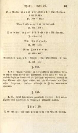 Titel 10. Von der mittelbaren Erwerbung des Eigenthums