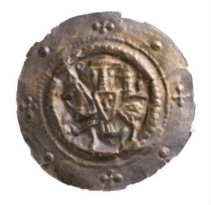 Münze, Pfennig, Brakteat, 1230 - 1240
