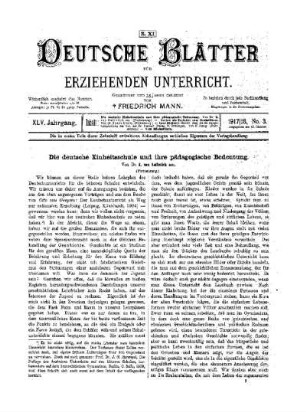 Die deutsche Einheitsschule und ihre pädagogische Bedeutung : (Fortsetzung)