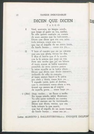 Dicen que dicen : Tango