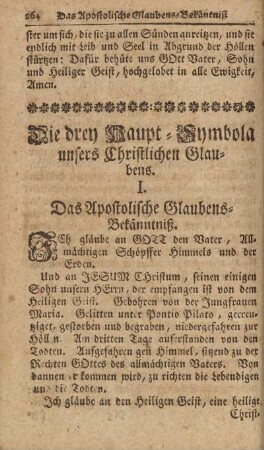 I. Das Apostolische Glaubens-Bekänntniß