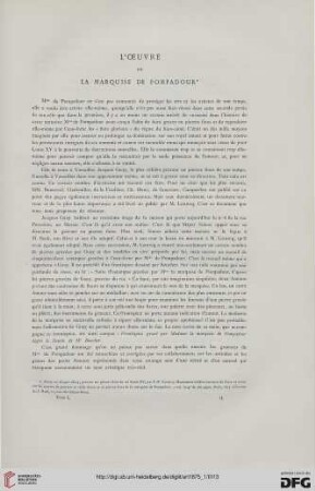L'oeuvre de la Marquise de Pompadour
