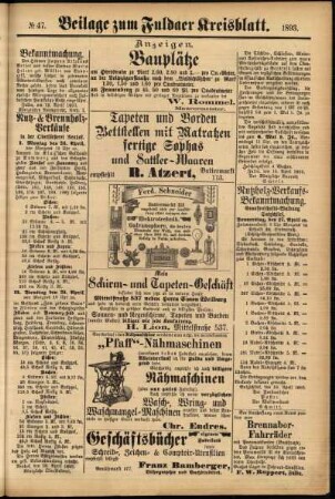 Zweite Ausgabe vom Samstag, den 22. April 1893.