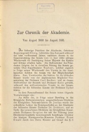 Verzeichniss der Werke lebender Künstler auf der ... Ausstellung der Königlichen Akademie der Künste zu Berlin im Landesausstellungsgebäude. 55. 1881, 4. Sept. - 6. Nov.