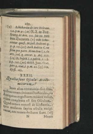 XXXII. Qualia sunt Oscula-Academicorum?