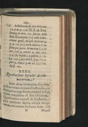 XXXII. Qualia sunt Oscula-Academicorum?