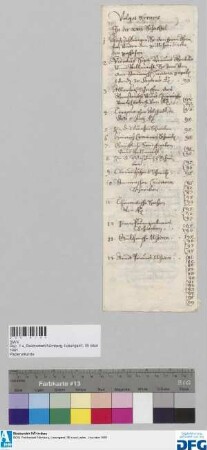 Fortsetzung des Verzeichnisses der in der Mansfeldschen Registratur befindlichen Akten.