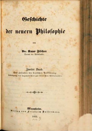 Geschichte der neuern Philosophie, 2