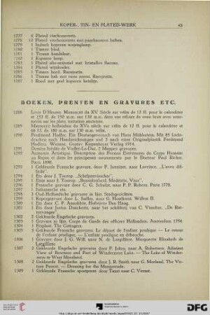 Boeken, prenten en gravures etc. (Nr. 1288-1381)