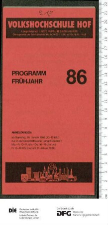 Programm 1. Semester 1986