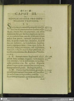 Caput III. De Supplicatione Pro Impetrando Processu