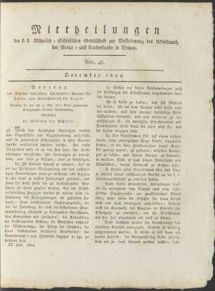 Mittheilungen. Nro. 48. December 1822.