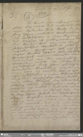 Eigenh. Brief von Johann Joachim Eschenburg an August Wilhelm von Schlegel, Braunschweig, 05.06.1797