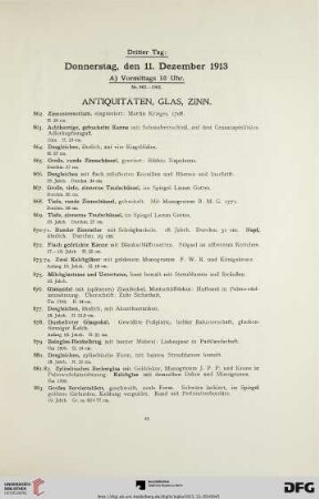 Antiquitäten, Glas, Zinn (Nr. 862-1062)