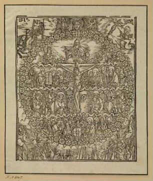 Die Dreifaltigkeit mit Aposteln und Heiligen