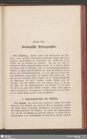 Dritter Teil. Geologische Petrographie