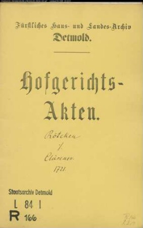 Rötteken, Jobsts, Amtschreibers Erben gegen Hofgerichtsfiskal Clüseners Erben - Schuldforderung