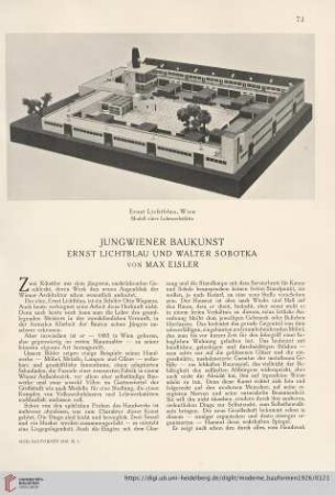 25: Jungwiener Baukunst : Ernst Lichtblau und Walter Sobotka