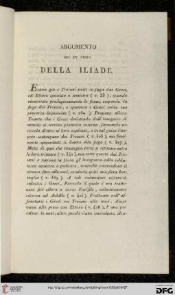 Argomento del XV. libro della Iliade