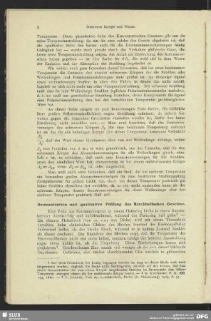 Demonstration u. qualitative Prüfung des Kirschhoffschen Gesetztes