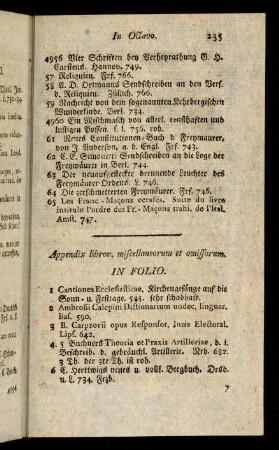 235-264, Appendix librorum miscellan et omissorum.
