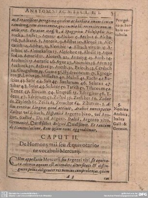 Caput II. De Homonymia seu Aequivocatione vocabuli Mercurij..
