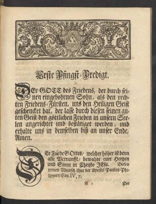 Erste Pfingst-Predigt