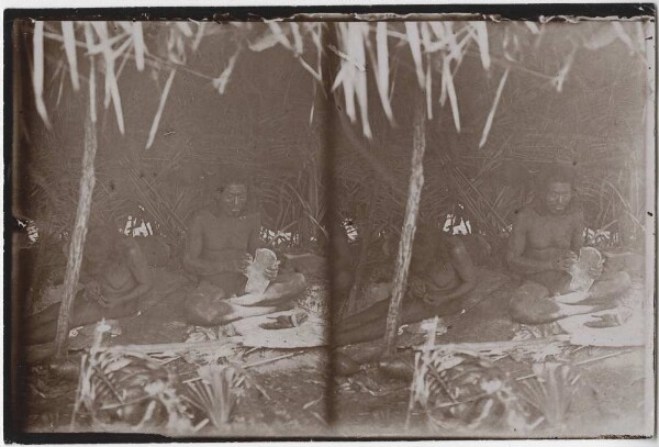 Kayapó making a ceremonial axe