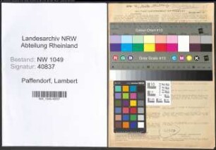 Entnazifizierung Lambert Paffendorf , geb. 26.03.1900 (Drucker)