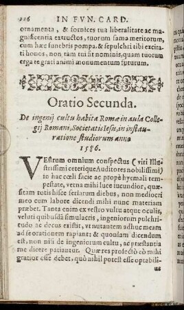 Oratio Secunda.