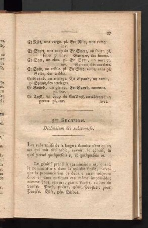 5me Section. Déclinaison des substantifs.