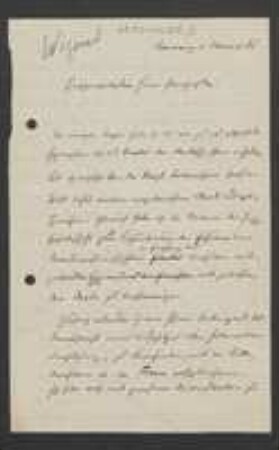 Brief von Albert Wigand an Unbekannt