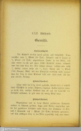 XXII. Abschnitt. Gemüse