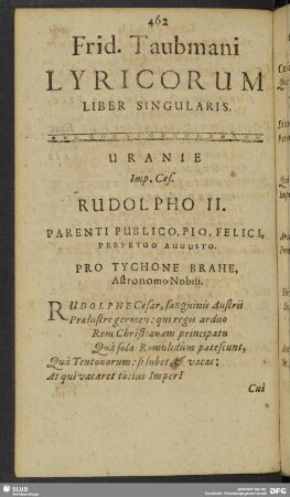 Frid. Taubmani Lyricorum Liber Singularis