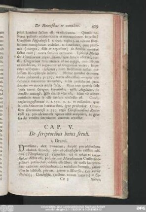 Cap. V. De scriptoribus huius seculi.