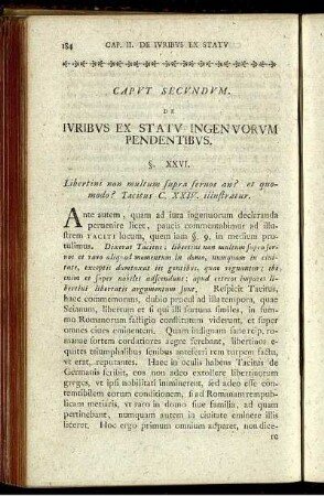 Caput Secundum. De Juribus Ex Statu Ingenuorum Pendentibus.