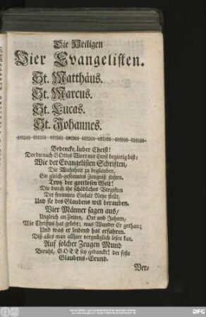 Die Heiligen Vier Evangelisten.