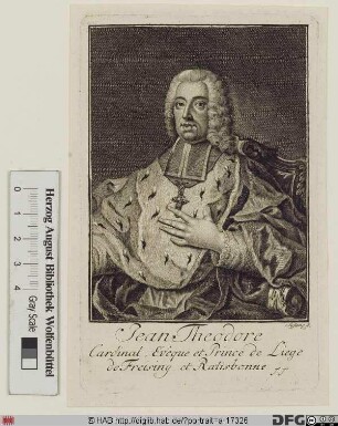 Bildnis Johann Theodor (von Bayern), 1721-63 Fürstbischof von Regensburg