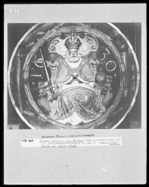 Kaiser Heinrich der Heilige. Ehemalige Zierscheibe eines Gewölbeschlußsteines im Dom zu Bamberg
